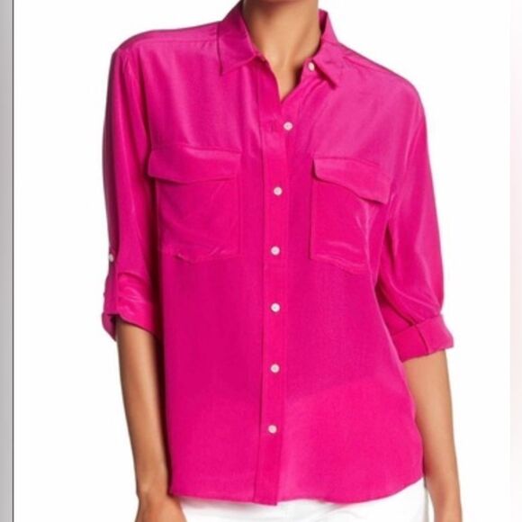 Tommy Bahama Pink Silk Button Down Shirt - Picture 1 of 5